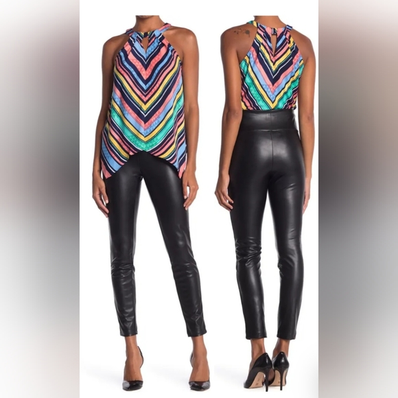 Laundry by Shelly Segal black pull on vegan leather pants - Picture 2 of 8